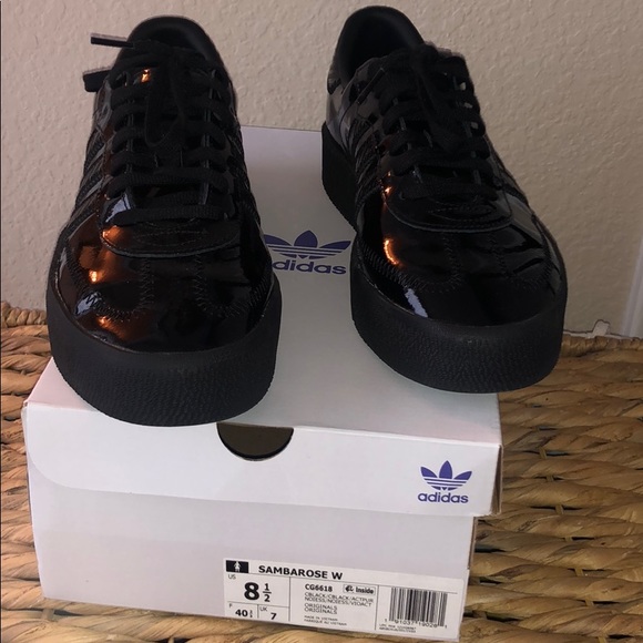 adidas sambarose black patent